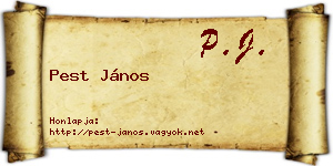 Pest János névjegykártya