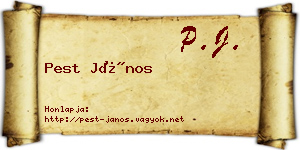 Pest János névjegykártya