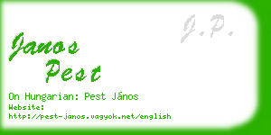 janos pest business card